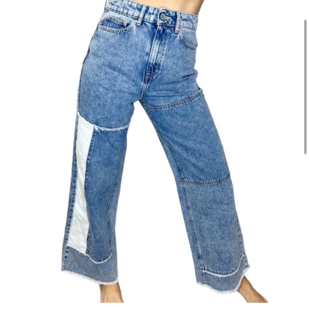 TWIK wide leg patchwork high rise organic cotton jeans 25